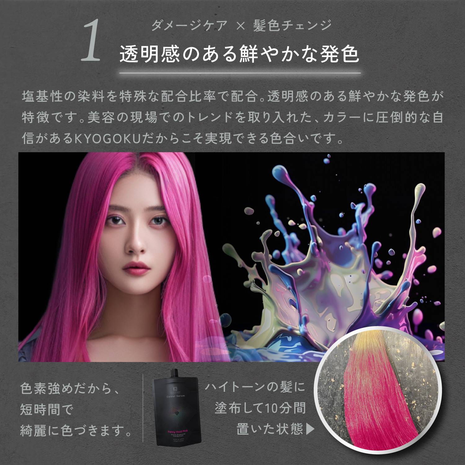 KYOGOKU カラーセラム(ファンシービビッド ピンク) 200g カラーバター カラートリートメント