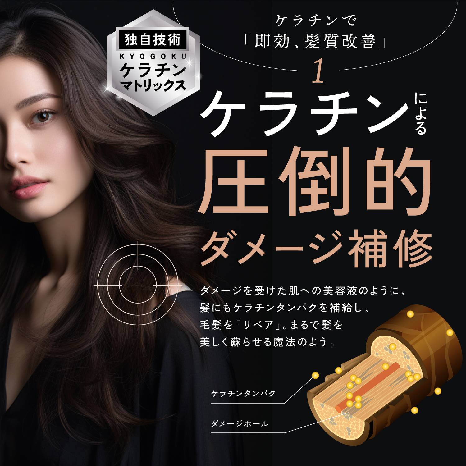 KYOGOKU ケラチンシャンプー ノンシリコン ダメージケア シャンプー