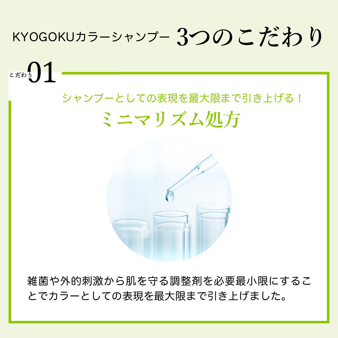 パーソナルカラーシャンプー オリーブアッシュのミニマニズム処方