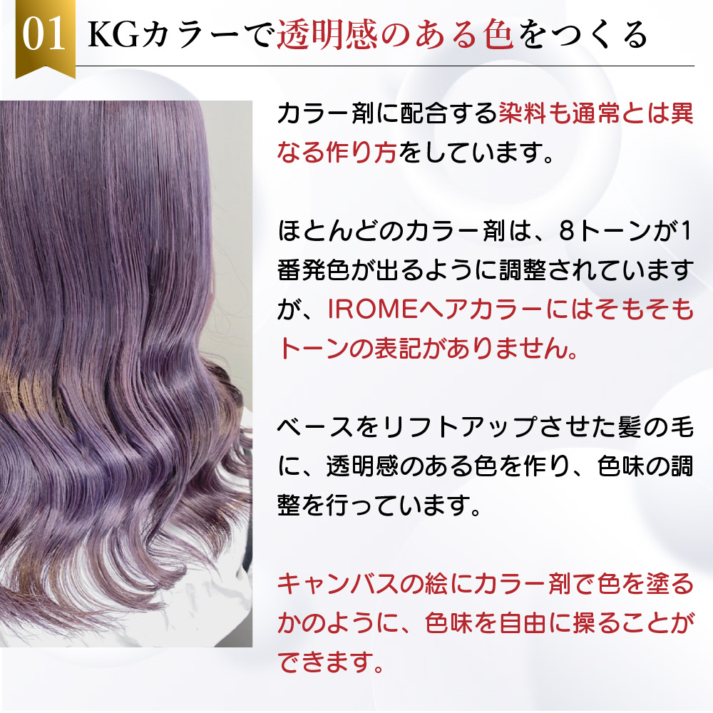 ラベンダーシルバー色味の説明