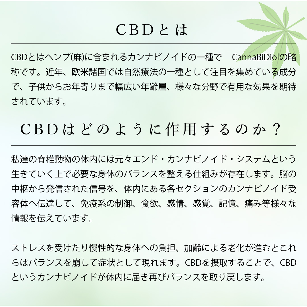 CBDオイルの作用