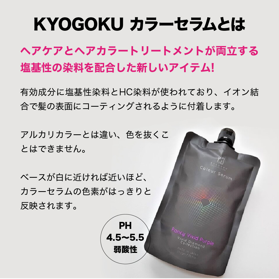 カラーセラム(ファンシービビッドパープル)ヘアして染める